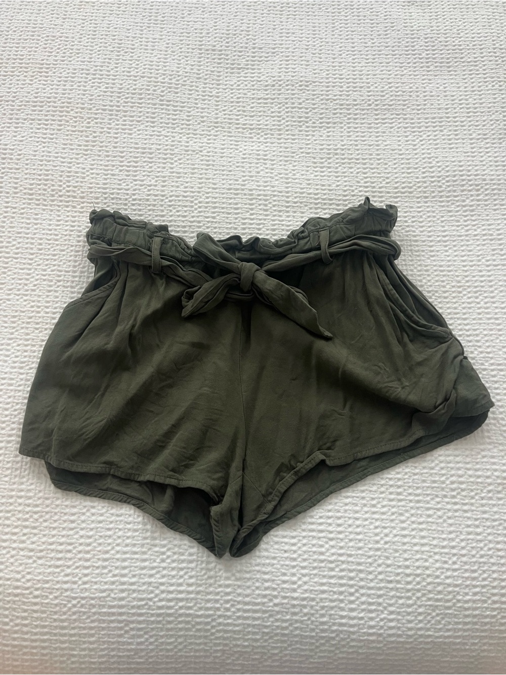 Jack by BB Dakota Olive Paperbag Tie-Waist Shorts